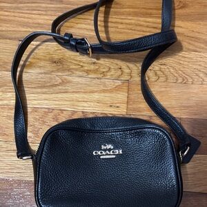 Coach Black Pebbled Leather Shoulder Bag